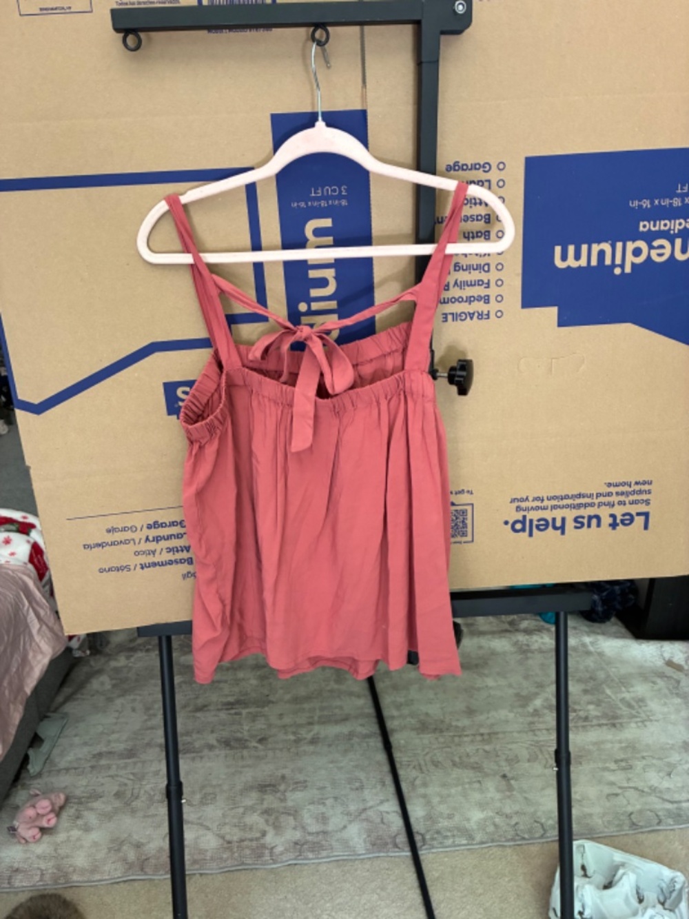 Old Navy pink tank with rear tie - XL